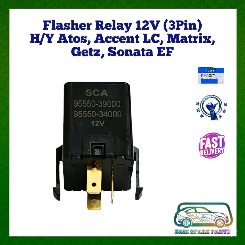 รีเลย์ Flasher 12V (3Pin) สําหรับ H/Y Atos, Accent LC, Matrix, Getz, Sonata EF