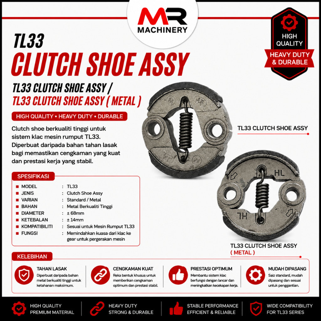 TL33 CLUTCH SHOE ASSY / TL33 CLUTCH SHOE ASSY ( METAL )