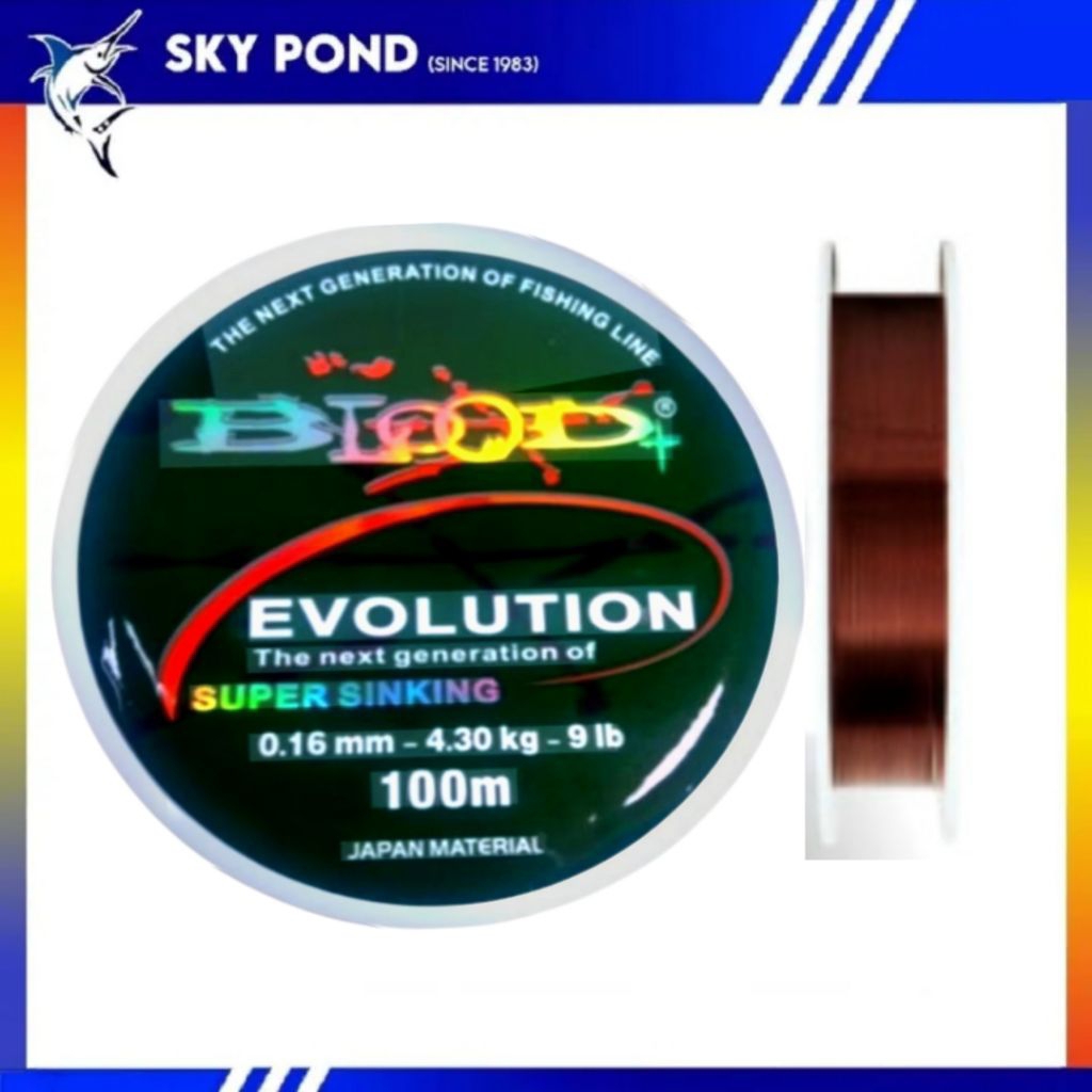 BloodX 100m Evolution สายตกปลา Monofilament (18lbs/23lbs/28lbs/34lbs)