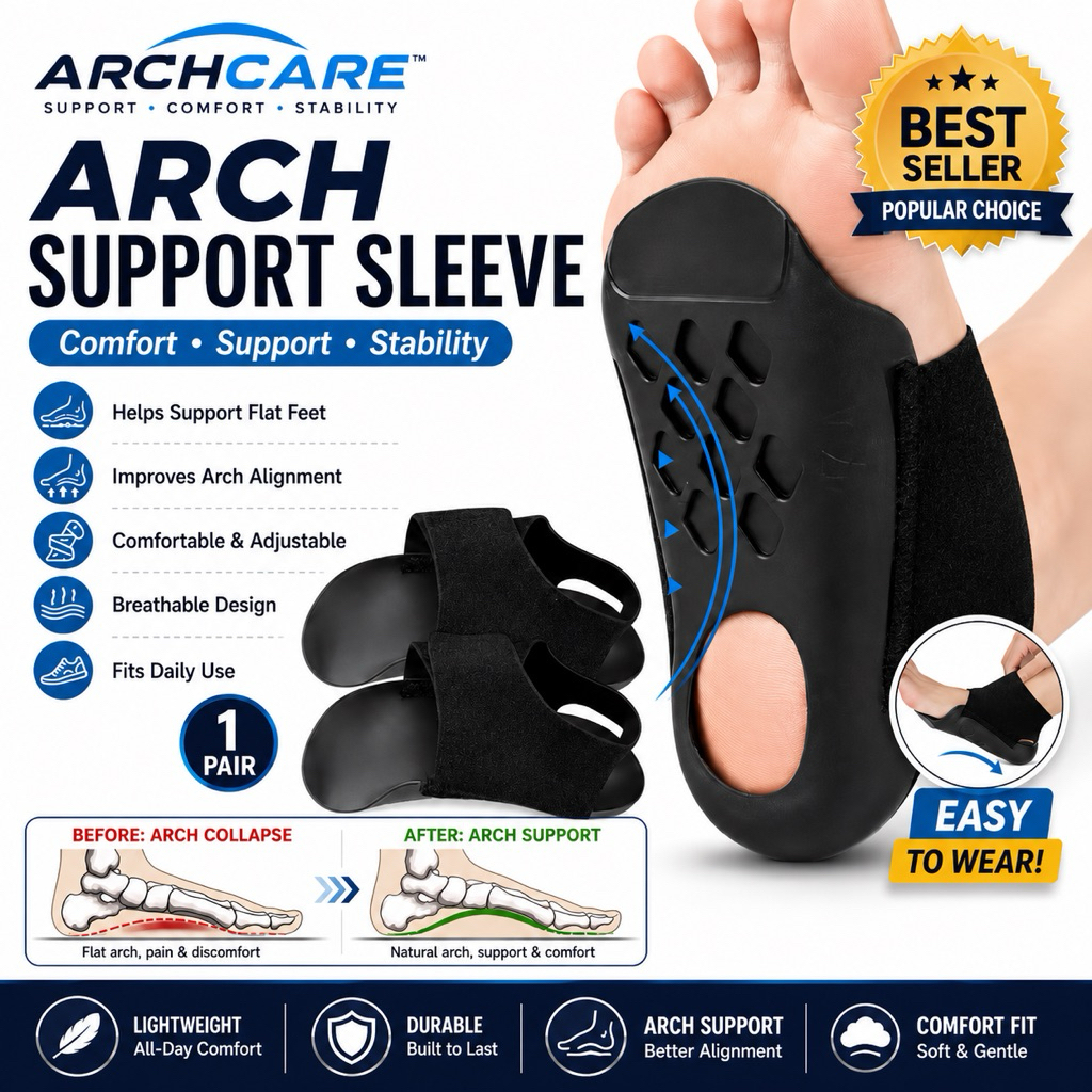 ArchCare Hard Arch Support Insole Orthopedic Half Insole Arch Pad Keras Sokongan Tapak Kaki Plantar 
