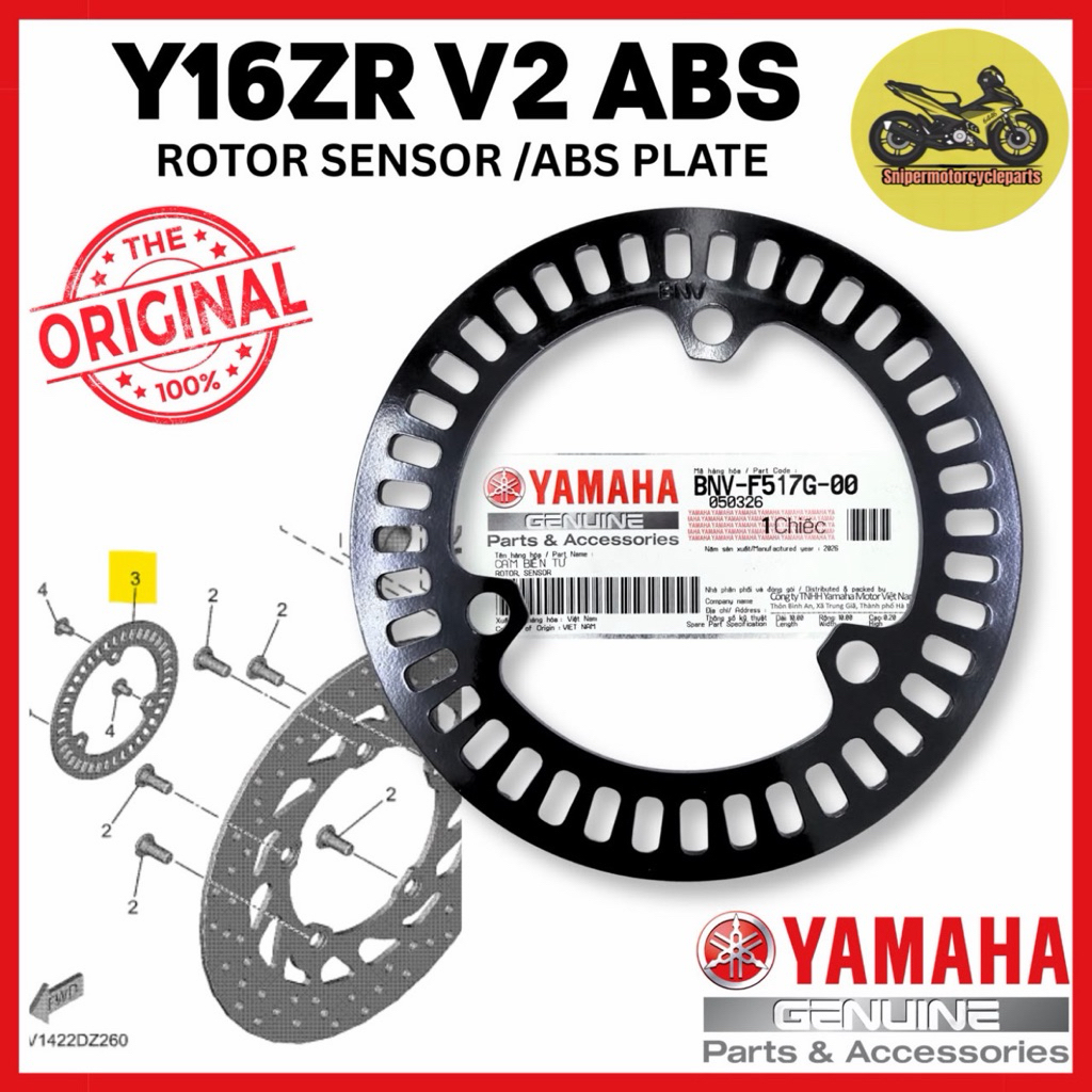 Y16ZR V2 ABS Y16 Y16Z SENSOR ABS PLATE BNV-F517G YAMAHA