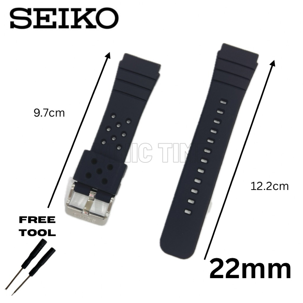 Seiko 5 สายซิลิโคนสีดํา 22mm SRPL87K1 & SRPL89K1 R04B011J0
