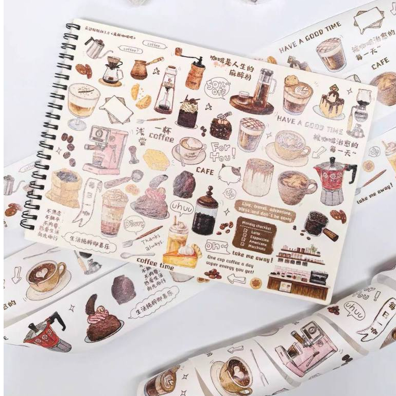 Cloudside Stickers~Lets Have a Cup of Coffee Coffee Coffee Elements and Paper Handbook Die-Cutting t