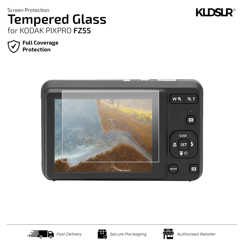 9H กระจกนิรภัยสําหรับ KODAK PIXPRO FZ55 ป้องกันหน้าจอ HD Clear ทนทาน Anti-scratch ป้องกันฟิล์มกล้องเ
