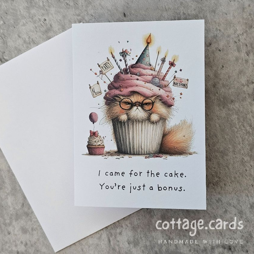 Grumpy Cat Birthday Card การ์ดอวยพรวันเกิดตลก