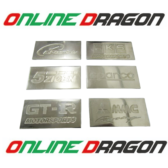 3D สแตนเลสโลโก้รถแผ่นสัญลักษณ์ Greddy HKS 5 ZIGEN SPARCO GT-R MMC รถด้านข้างท่อไอเสียตกแต่ง
