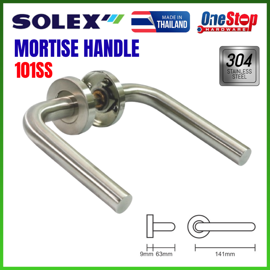 SOLEX NO.101SS มือจับก้านโยกสแตนเลส / ล็อคประตู / มือจับก้านโยก / ล็อคร่องลึก / Kunci Pintu /