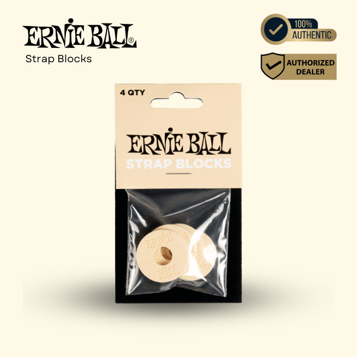 Ernie Ball Rubber Strap Blocks - ครีม (4 ชิ้น)