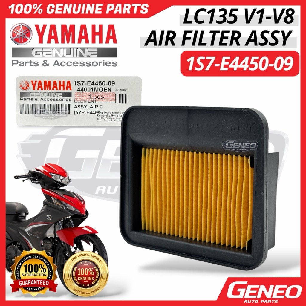 [1S7-E4450-09] Yamaha LC135 V1 V2 V3 V4 V5 V6 V7 V8 Air Cleaner Element Air Filter Assy Yamaha Part