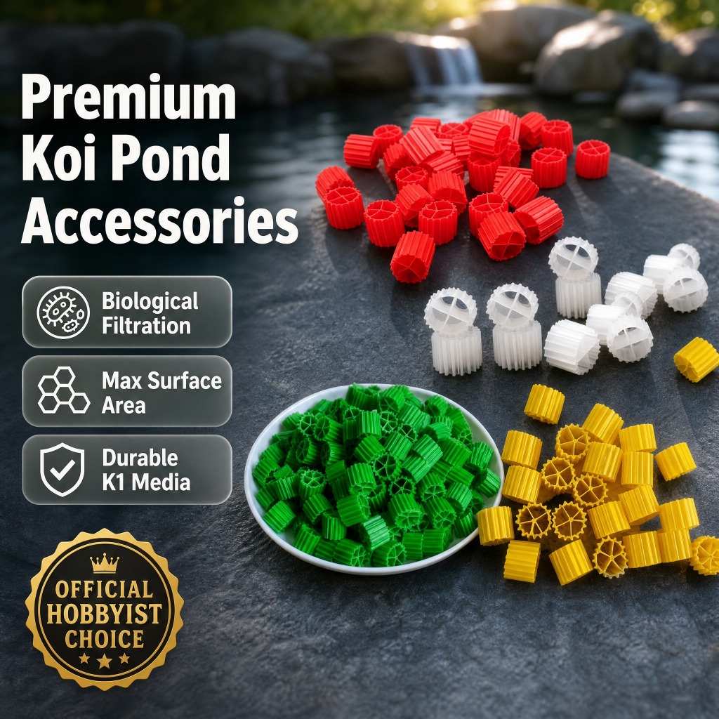 Koi Pond อุปกรณ์เสริม K1 Bio Media Penapis Kolam Aquarium กรองแบคทีเรีย House MBBR 锦แบตเตอรี่fish