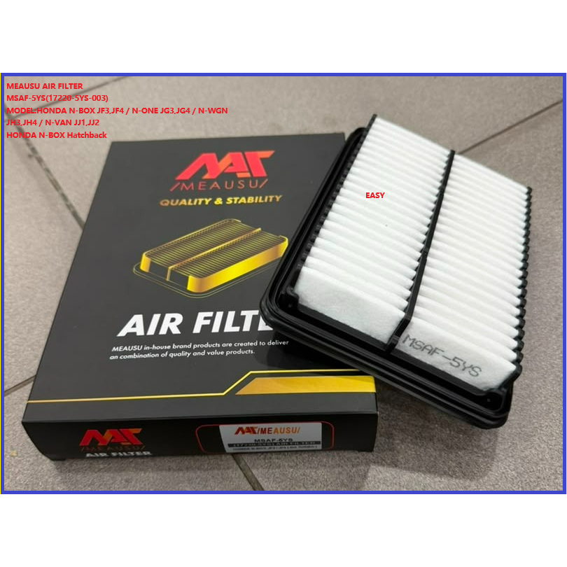 MEAUSU AIR FILTER MSAF-5YS(17220-5YS-003) MODEL:HONDA N-BOX JF3,JF4 / N-ONE JG3,JG4 / N-WGN JH3,JH4 