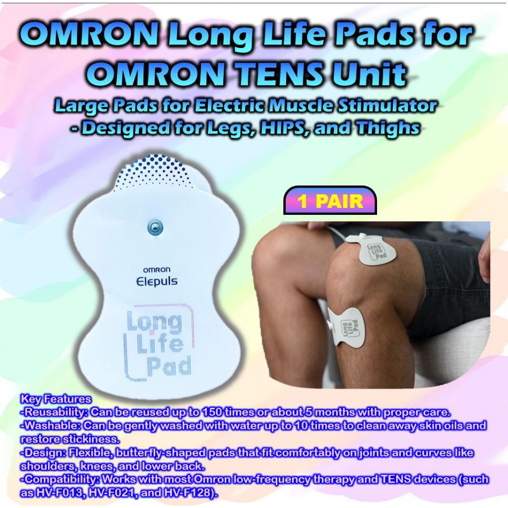 (1 PAIR) แผ่นอิเล็กโทรดชีวิตยาวเปลี่ยนพอดีหน่วย Omron TENS