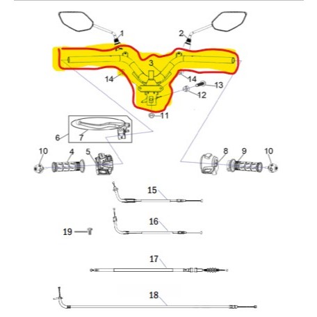 5-MODENAS Z15 GT - HANDLE PARTS -1 (01-086)