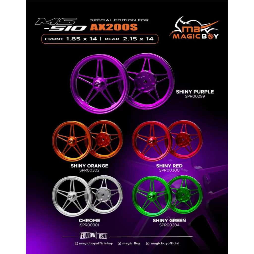 Sport Rim MS-510 MAGIC BOY AX200S 185/215*14 Sport Rim มอเตอร์ NOVA160 NOVA200 MS510 MS-510 Racing R