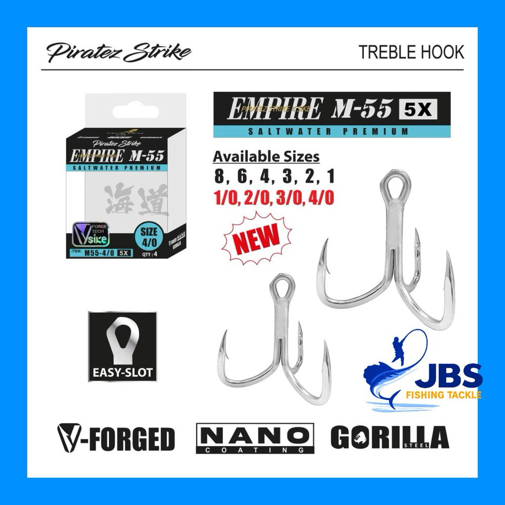 Piratez Strike Empire M-55 Triple hook 5X strong Triple hook Piratez Strike