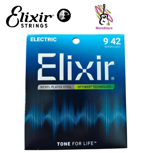 สาย Elixir Optiweb สายกีตาร์ไฟฟ้า .9 -.42 Super Light