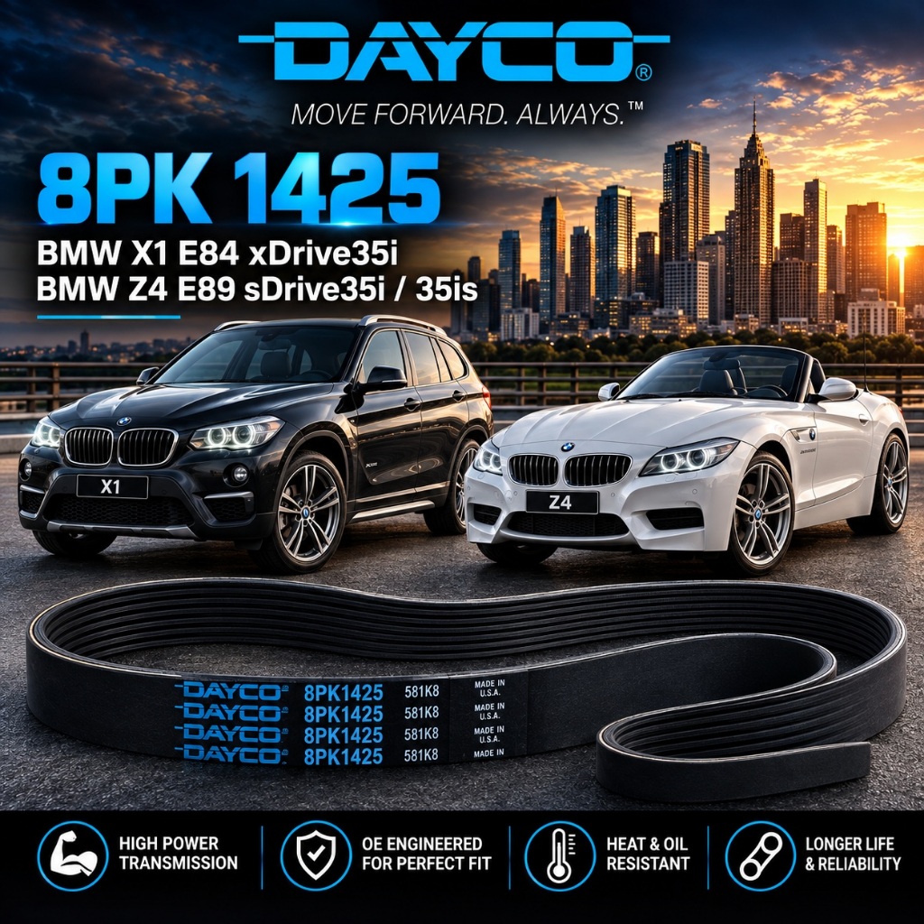 BMW 335i E90 E92 135i E82 X1 E84 xDrive35i Z4 E89 sDrive35i DAYCO FAN BELTING 8PK1425 / 8PK 1425