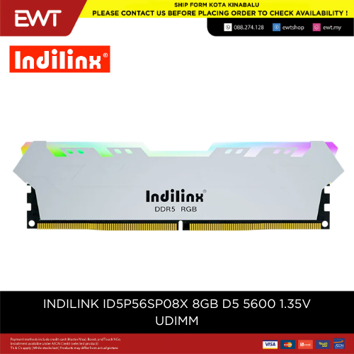 INDILINX DDR5 8GB 5600MHZ 1.35V UDIMM RAM (ID5P56SP08X)