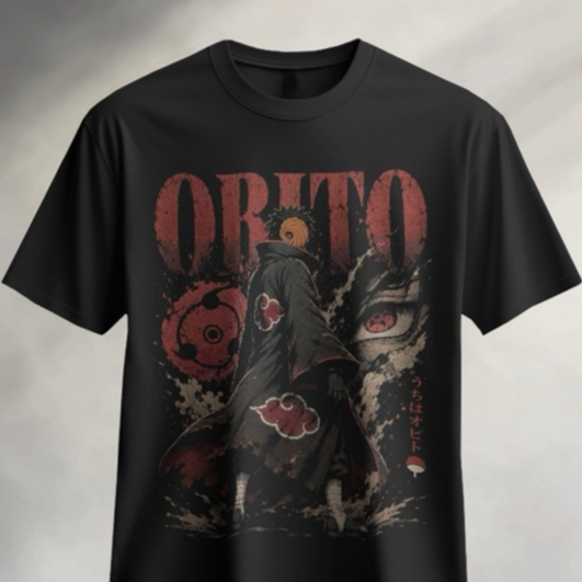 Baju Uchiha Obito Naruto Unisex Cotton 100%