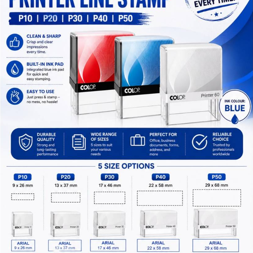 [CGS] (48-72jam Ship) Customise CHOP / COP ตรายาง COLP Self-Inking Printer Line Stamp P10 P20 P30 P4