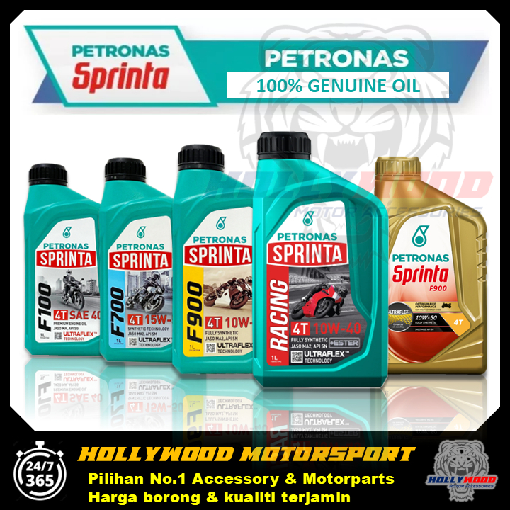 PETRONAS SPRINTA F100 SAE40 F700 15W50 F900 10W40 RACING 10W40 FULLY SYNTHETIC 4T มอเตอร์เครื่องยนต์