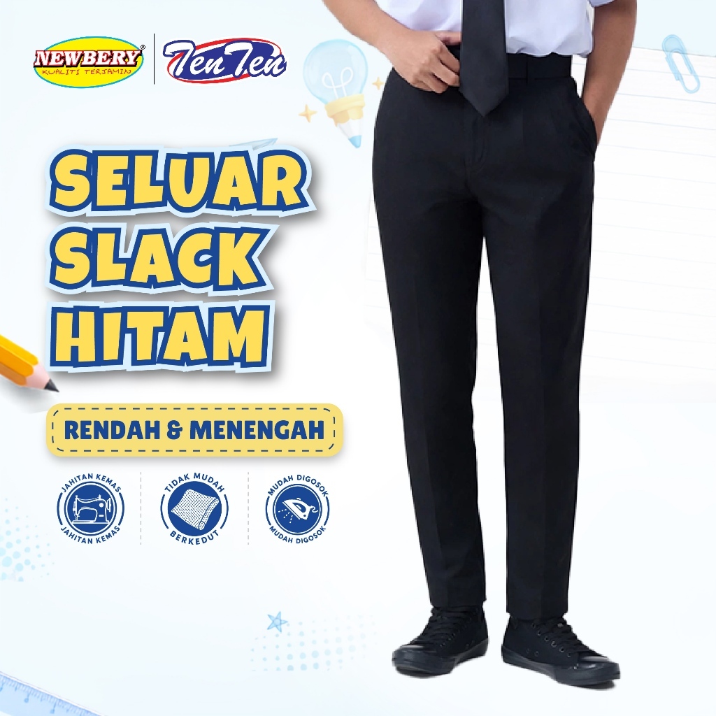 Newbery Slack Pants (สีดํา) / Seluar Slack (Hitam)