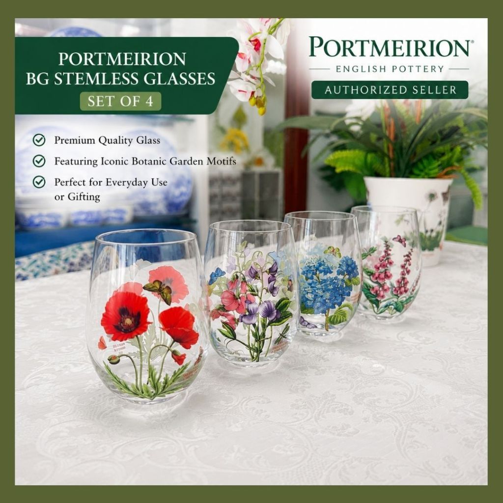 Portmeirion Botanic Garden Stemless Glasses Set 4 ชิ้น (CHN)