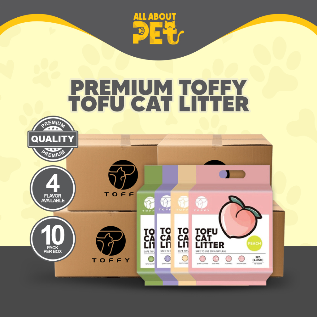 1 CARTON Toffy Premium Super Clumping Cat Litter 5L Pasir Kucing เต้าหู้แมวครอก Kucing เต้าหู้แมวทรา