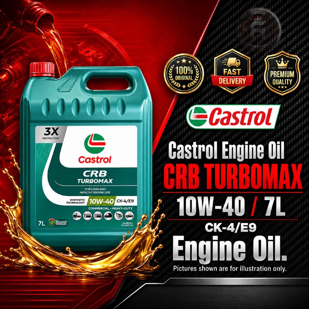 CASTROL CRB TURBOMAX น้ํามันเครื่องดีเซล 10W-40 CK-4/E9 7 ลิตร (SABAH / SARAWAK)