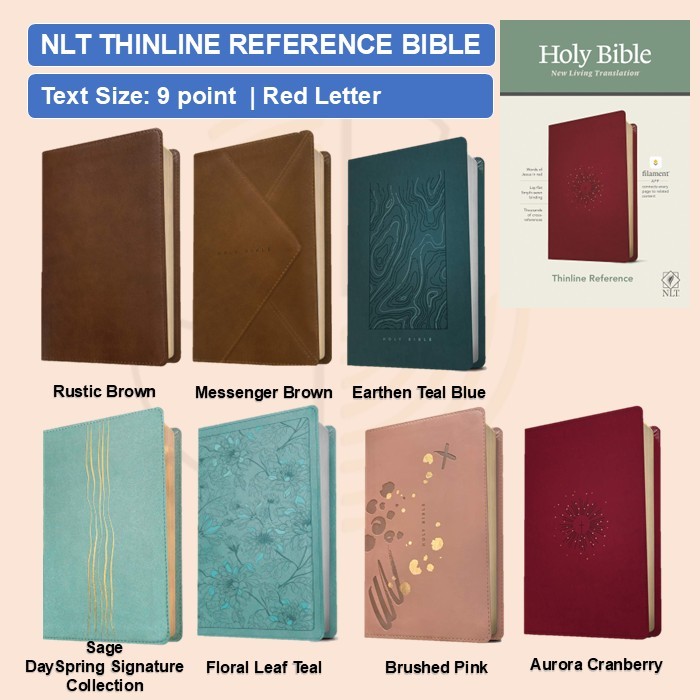 NLT Thinline Reference Bible Text ขนาด 9 Red Letter Filament Gladsounds