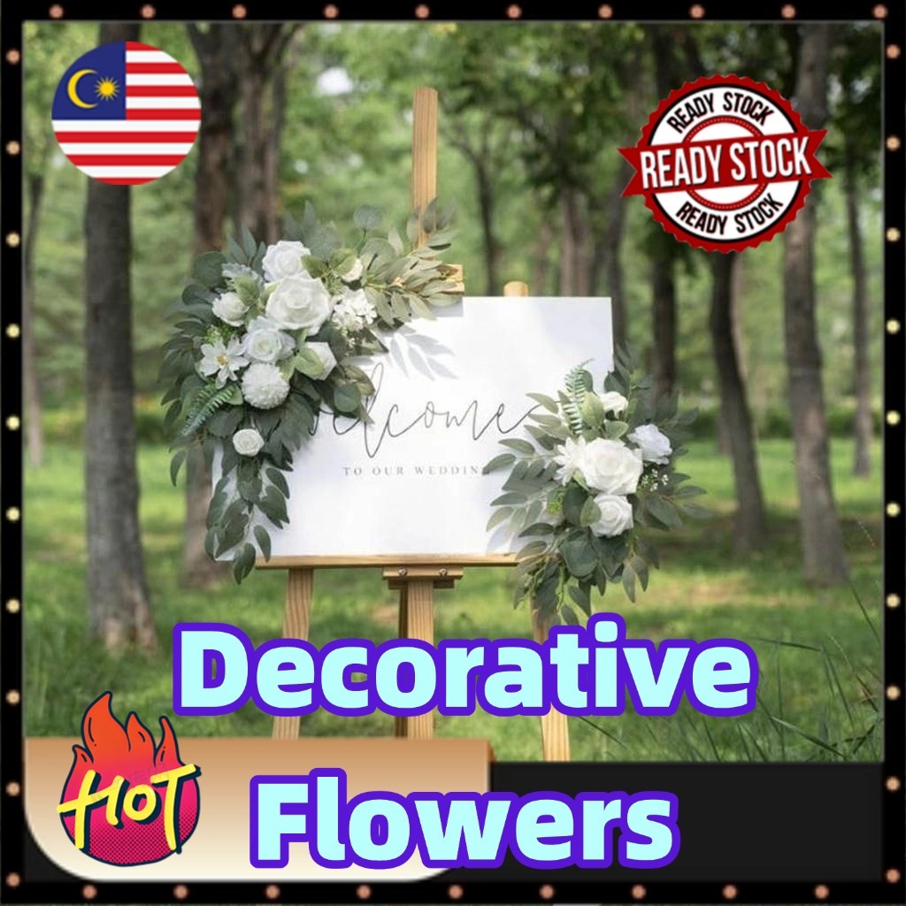 Bunga hasaan2PCS ดอกไม้ประดิษฐ์ Swag ชุดงานแต่งงานดอกไม้สําหรับงานแต่งงาน Swag ประดิษฐ์ดอกไม้ Swag R