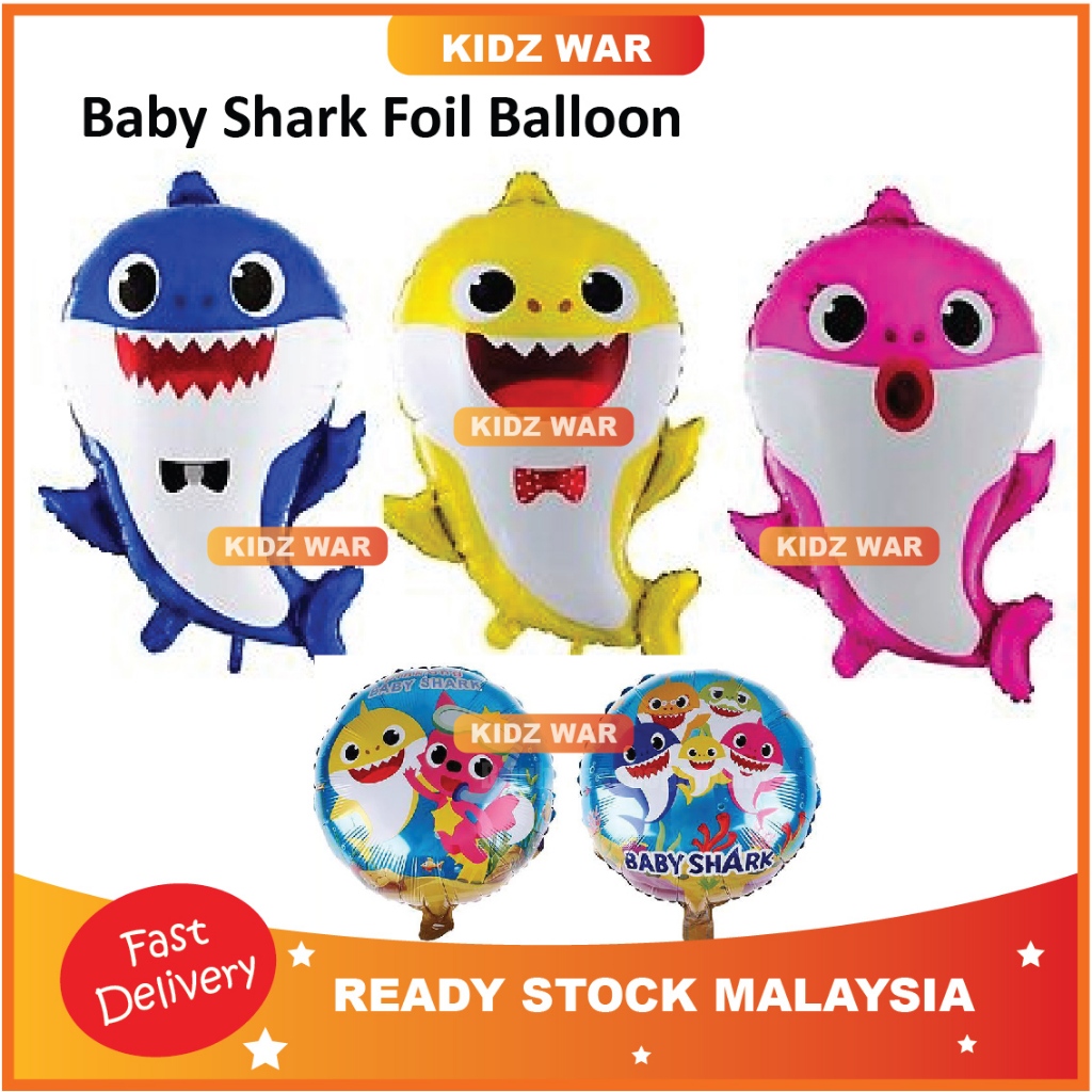 Baby Shark Foil Balloon Daddy Mummy Baby Family Shark Belun ลูกโป่งตัวการ์ตูนตกแต่งเหตุการณ์
