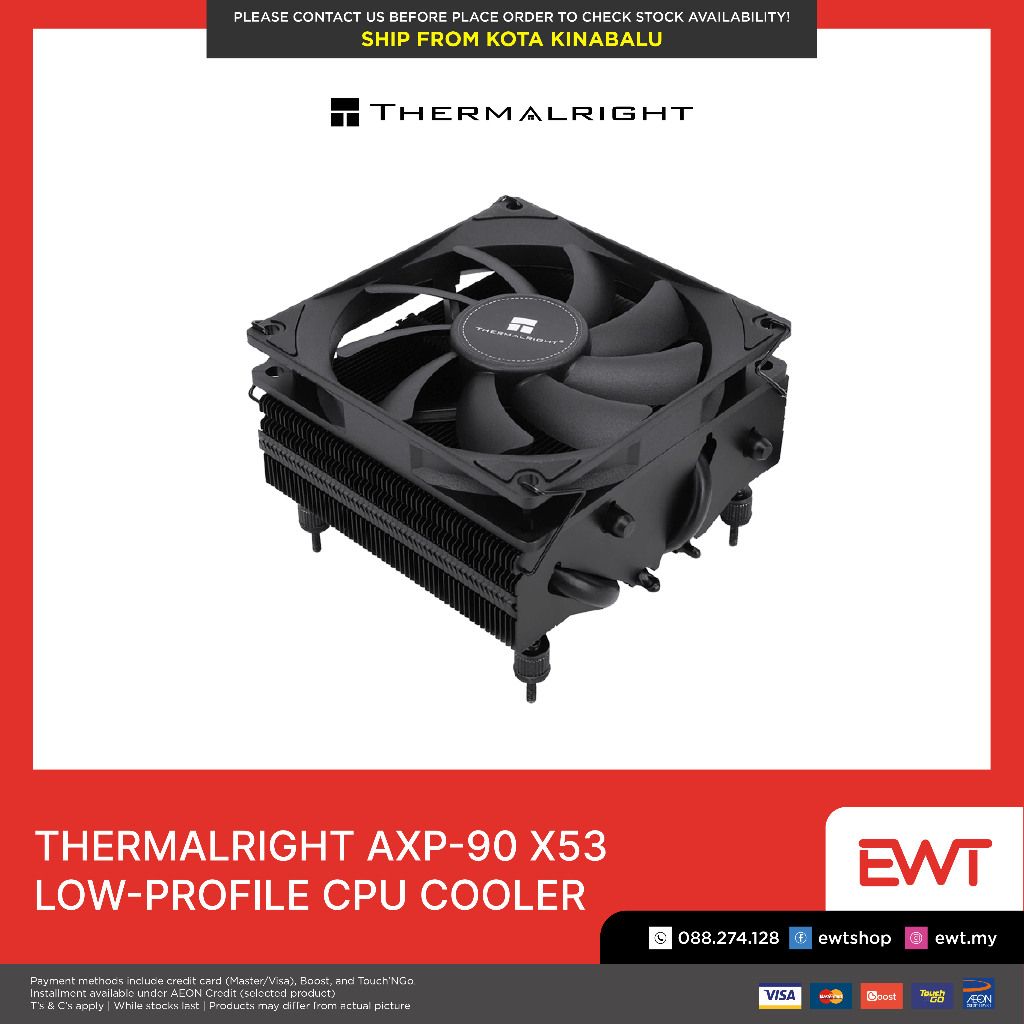 ThermalRight AXP-90 X53 Low-Profile CPU Cooler สีดําสีขาว