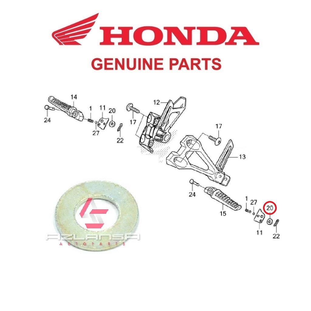 เครื่องซักผ้าธรรมดา 6mm ( 94101-06000 ) RS150R V1 V2 V3, RS-X V1 V2, CBR150R, ADV 150, PCX & Vario 1