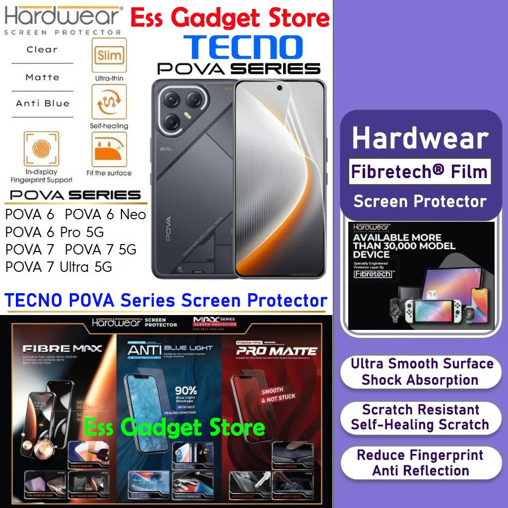 Hardwear ฟิล์มไฮโดรเจลป้องกันหน้าจอ TECNO POVA Series 6 POVA 6 Neo 6 Pro 5G POVA 7 POVA 7 5G POVA 7 