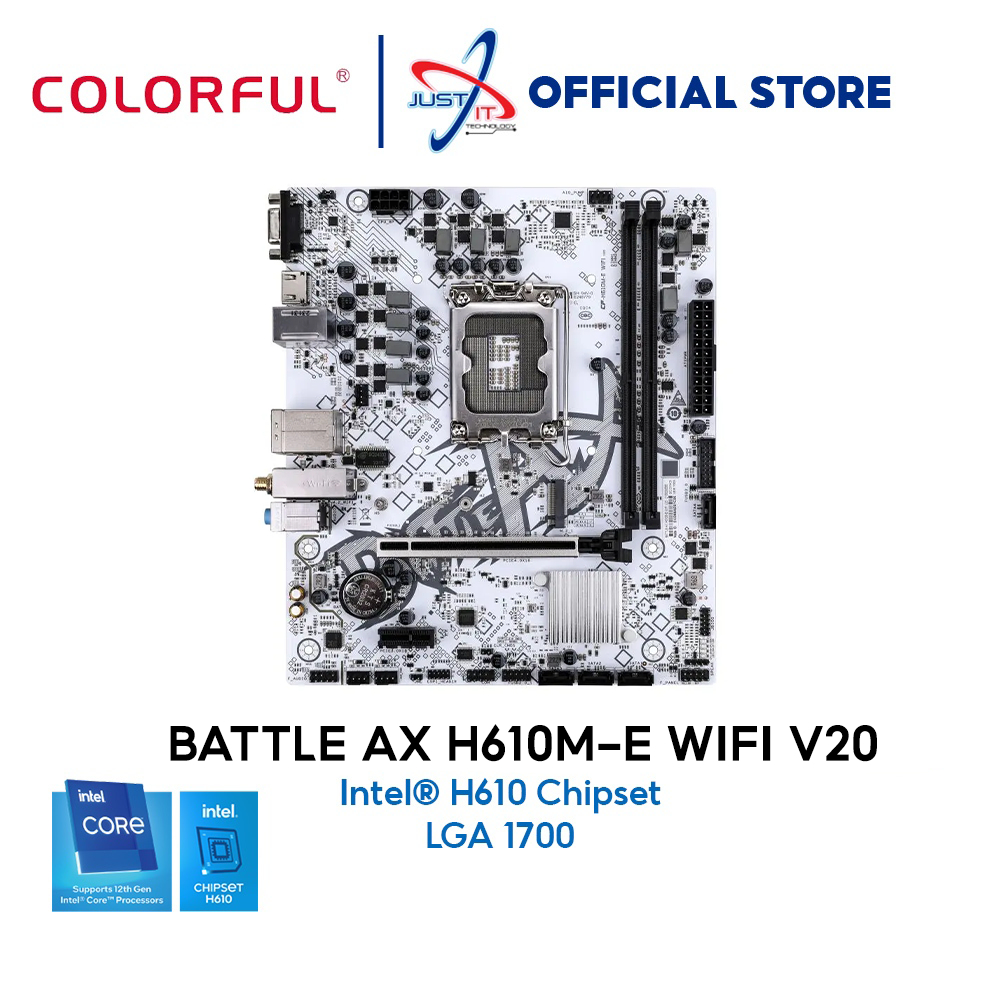 COLORFUL BATTLE-AX H610M-E WIFI V20 DDR4 LGA1700 MOTHERBOARD COMBO DEAL I3-12100 / 14100 / I5-12400 