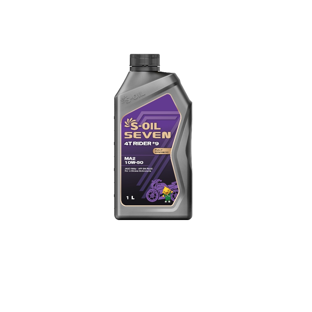 S-OIL 7 4T RIDER 9 MA2 10W-50 น้ํามันเครื่องรถจักรยานยนต์ 4 จังหวะสังเคราะห์เต็มรูปแบบ (1L)