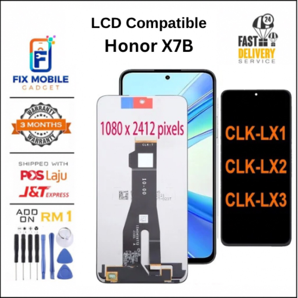 LCD สําหรับ Honor X7B 4G 5G / 90 200 สมาร์ท CLK-LX1 CLK-LX2 CLK-LX3 ใหม่คุณภาพสูง Lcd หน้าจอสัมผัส