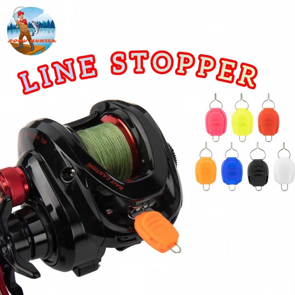 รอกตกปลา Baitcast Reel Line Stopper Mesin Penhan Tali Holder Line Guide Protector Memory Baitcasting