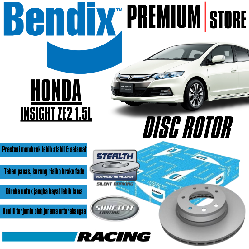 ชุดหน้า Bendix โรเตอร์ - Honda Insight ZE1 2008 1.5L BR474