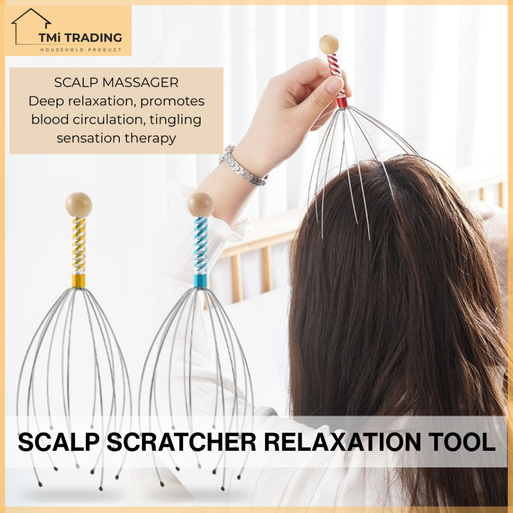 TMi Scalp Massager Octopus Claw – Head Relaxer & Itch Relief Tool Scalp Scratcher HEAD Massager เครื
