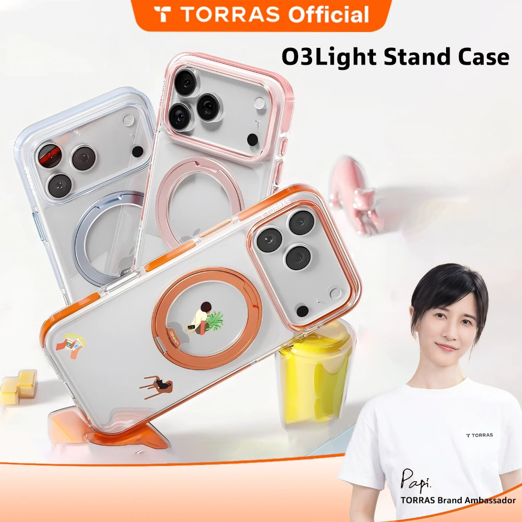 เคส TORRAS O2L Pivot Point เข้ากันได้กับซีรีส์ Iphone 17, กึ่งโปร่งใส, แม่เหล็กดูดที่แข็งแกร่ง