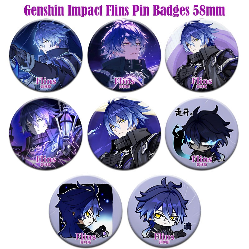 Genshin Impact Flins Nod-Krai Character Pin Button Badge 58mm