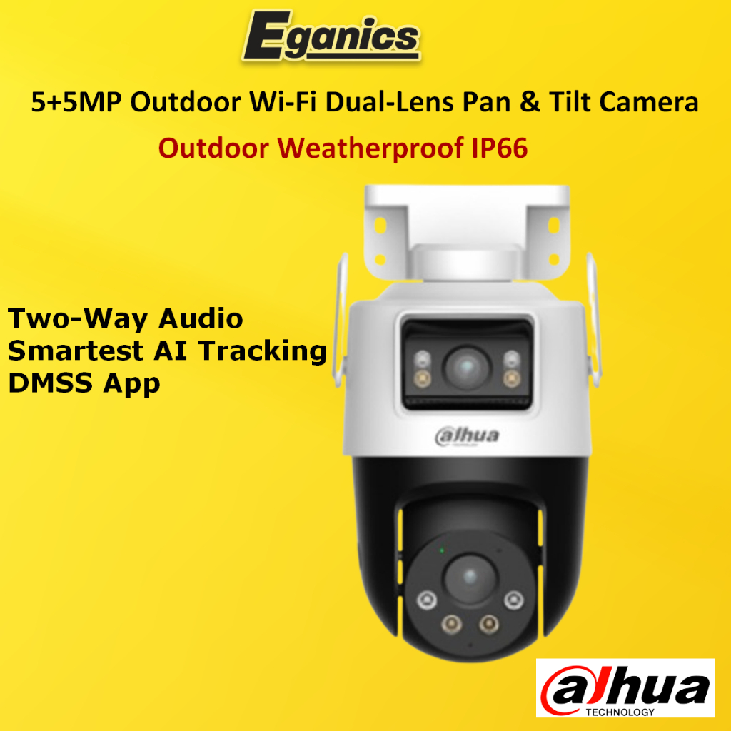 Dahua P5D-5F-PV/P3D-3F-PV กล้อง WiFi ไร้สายกลางแจ้ง 5+5MP Dual เลนส์กล้องวงจรปิด–AI Detection,IP66 W