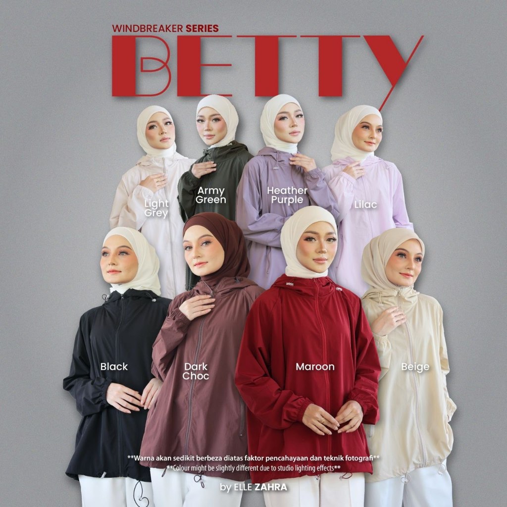 JAKET WINDBREAKER BETTY Premium Jaket Sporty Baju Wanita Muslimah