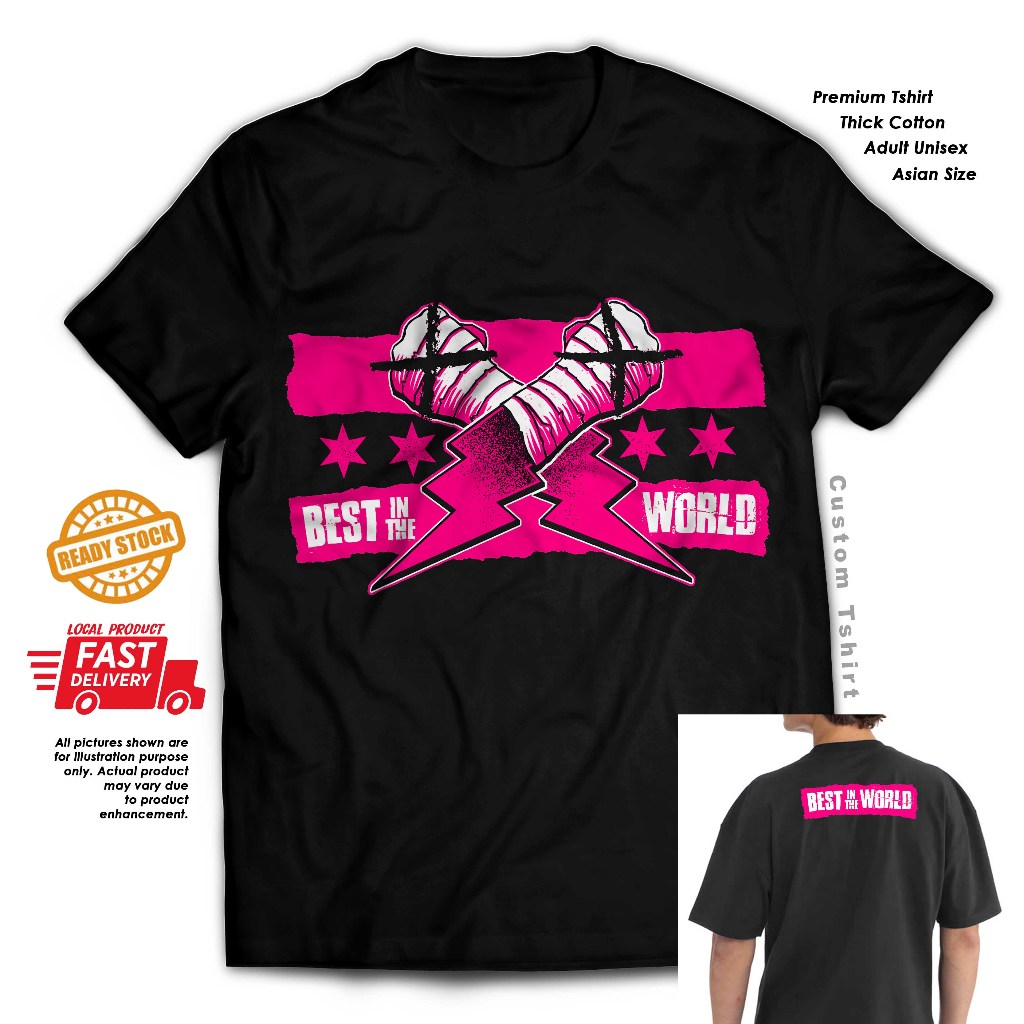 CM Punk AJ Lee Best in World Wrestling wwe aew เสื้อยืดผ้าฝ้าย