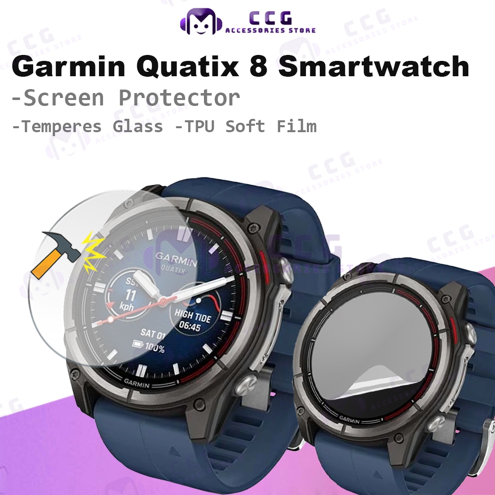 Garmin Quatix 8 ป้องกันหน้าจอ Hydrogel TPU ฟิล์มนุ่ม Garmin Smartwatch กระจกนิรภัย Protector อุปกรณ์