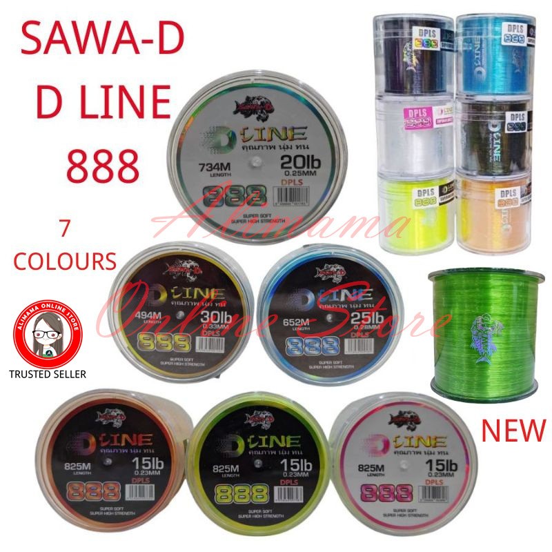 SAWA-D D LINE 888 MONO FISHING LINE TALI PANCING PERAMBUT SAWAD