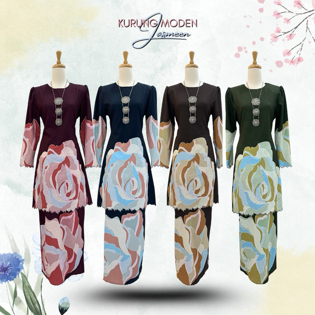 คอลเลคชั่นใหม่ | KURUNG MODEN JASMEEN | CORAK FLORAL IN 4 สี