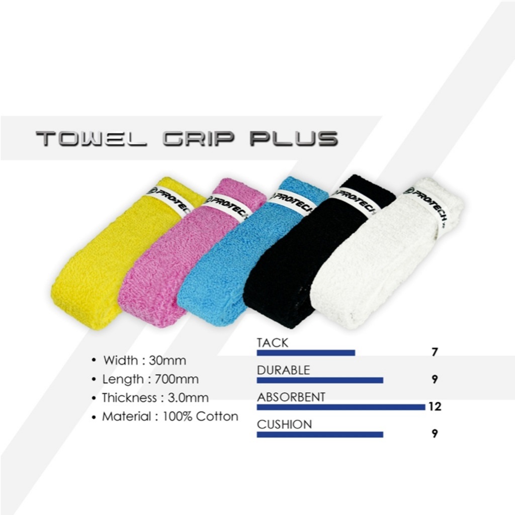 Protech Badminton Racquet High Absoption Towel Grip PLUS (หนา) - (1 ชิ้น)